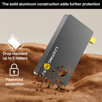 2TB Aluminum Alloy Portable SSD External USB3.2 Type C 65mm