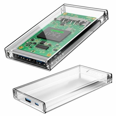 2.5 Inch SATA SSD Enclosure USB 3.0 Type-C Transparent Case